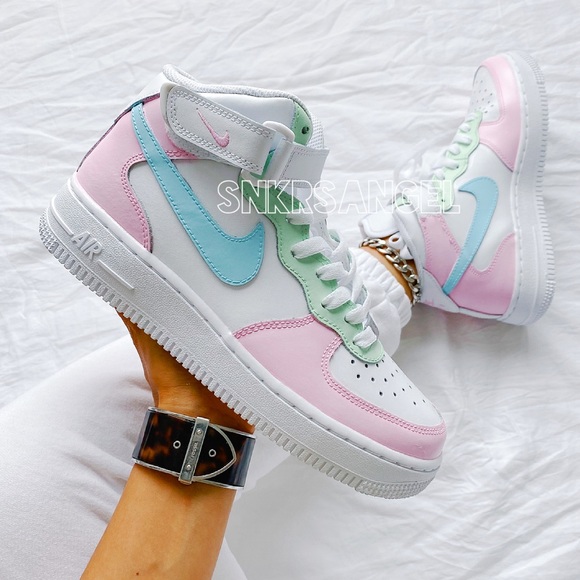 Custom nike air force 1 mid pastel - Picture 4 of 4
